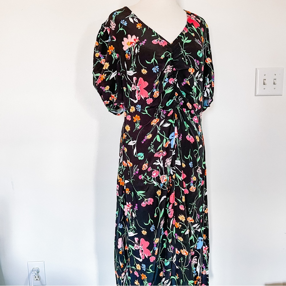 a new day Floral Maxi Dress - Black with Multicolor Floral